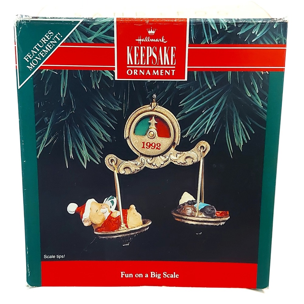 Vintage 1992 Hallmark Keepsake Ornament Fun on a Big Scale Hamster Movement